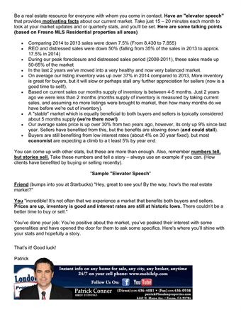 Your Market Elevator Speech